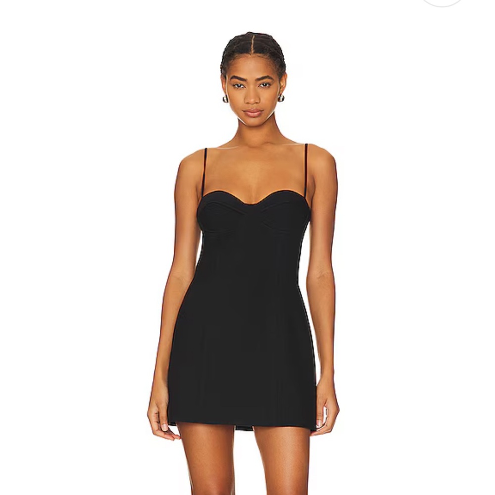 Shona Joy Irena Strapless Bustier Mini Dress in Black